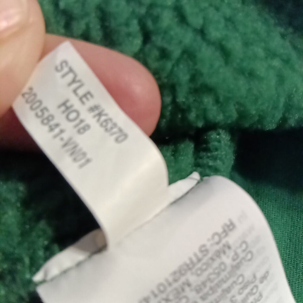 J Crew Sweater Mens Large Green Pullover Fleece 1/4 Zip Golf Sweatshirt Knit - Picture 5 of 8